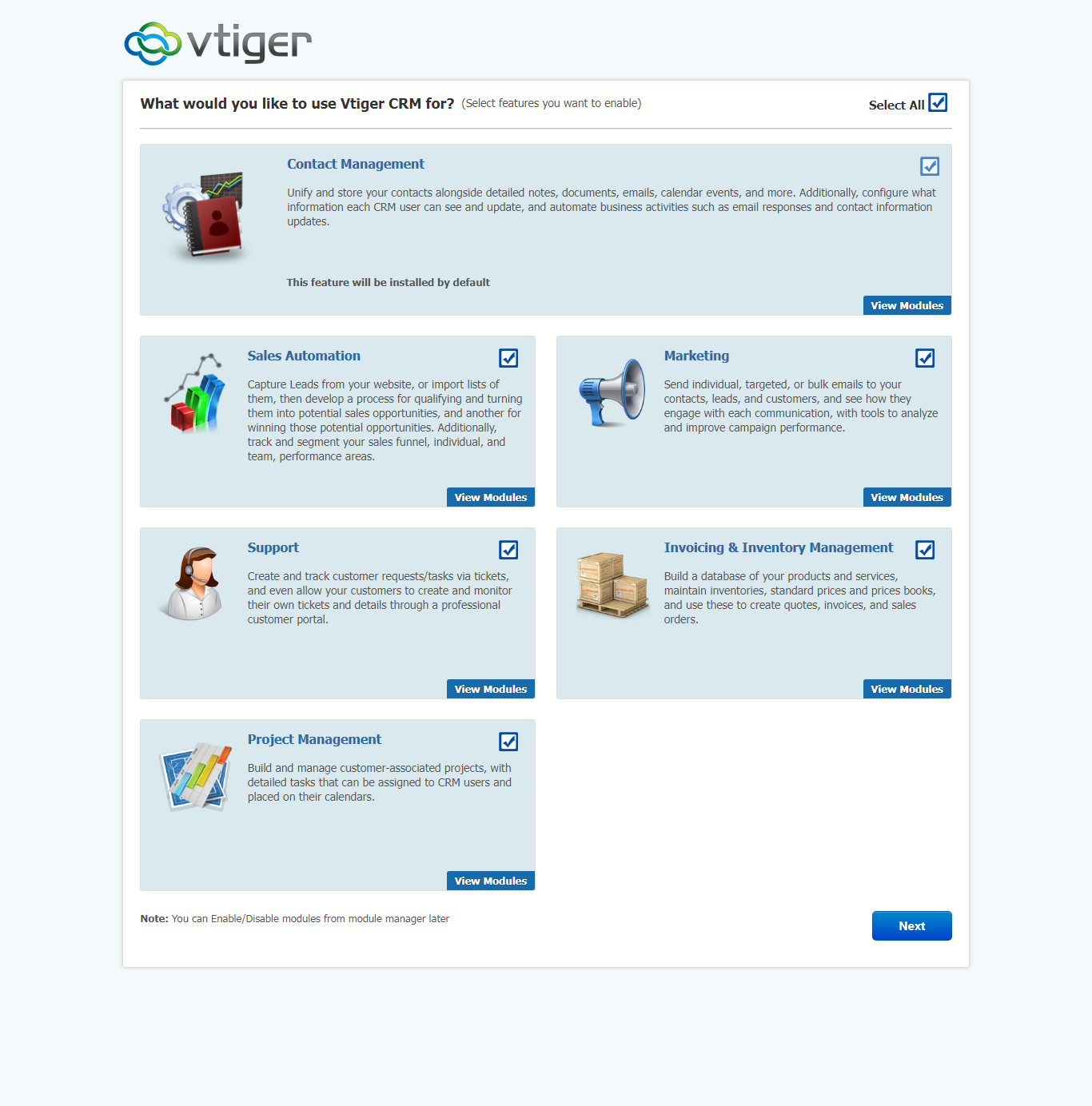 What would you like to use vtiger crm for?..