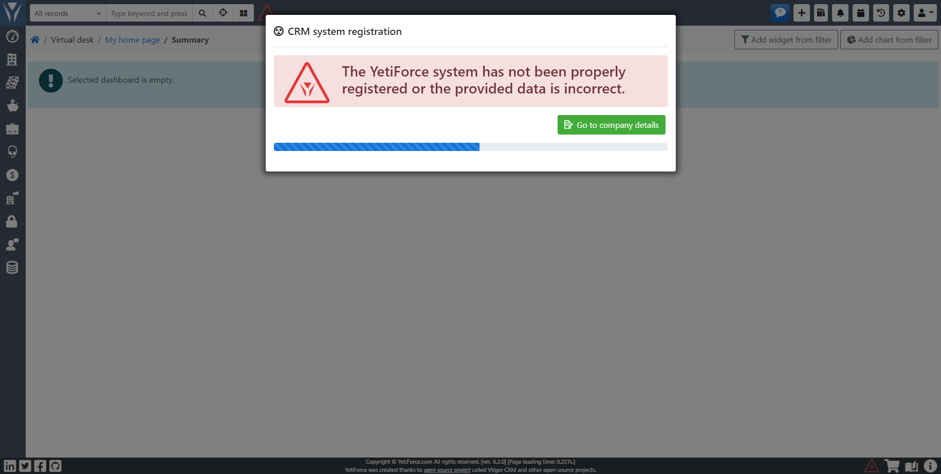 Yetiforce Installation Complete
